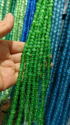 China 4/6/8/10/12mm round beads dark green cat eye for sale
