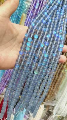 China Grey Matte mermaid glass round bead for making crafts for sale