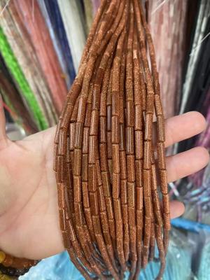 China 4x13 Tube goldstone bead for sale