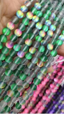 China Multicolor Matte mermaid glass round bead for sale