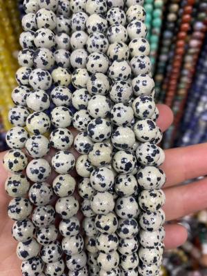 China gemstone round beads Dalmatian for sale