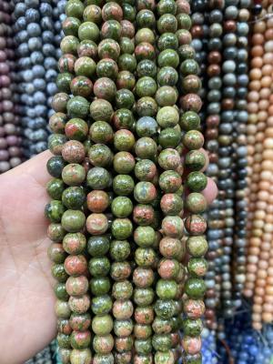 China Gemstone round beads Unakite for sale