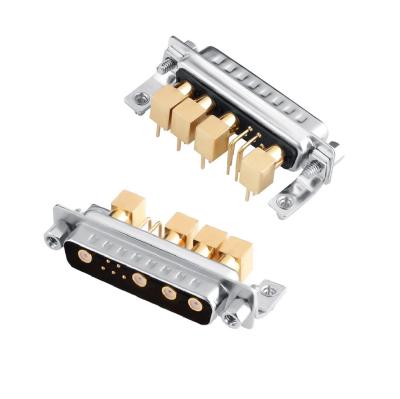 Chine Connecteur coaxial mixte D-Sub RF / Connecteur d'angle droit de puissance 9W4 pour PCB à vendre
