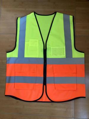 China 60 Grams Polyester Safety Vest High Visibility Vest With 2 Pockets for sale
