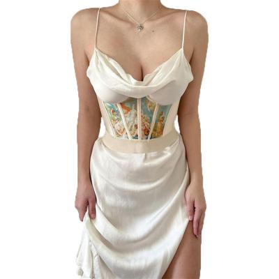 China New Breathable Fishbone Print Spring Crown Waist Joint Blouse Dress Piquant Sexy Bodycon Dress for sale