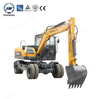China Construction works Factory Supply Small Excavator Mini Wheel Excavator Machine Digger Wheel Excavator Rubber Wheel for sale