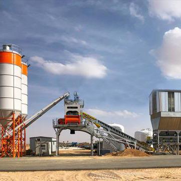China Construction works portable mini mixing concrete batching plant, small portable concrete batching plant for sale