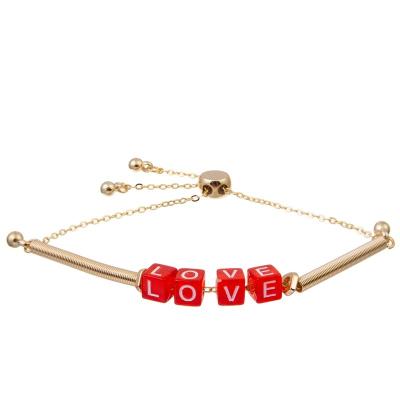 Китай Любовное письмо цепи золота Boho красное отбортовывает браслеты регулируемой связи для Unisex продается