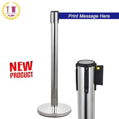 China Easily Assembled Retractable #201 Stainless Steel Queue Belt Barrier Rack for sale
