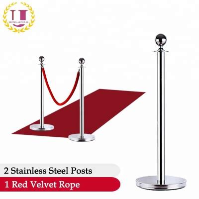 China #201 Stainless Steel Banquet Hall Barrier Red Carpet Stainless Steel Pole for sale