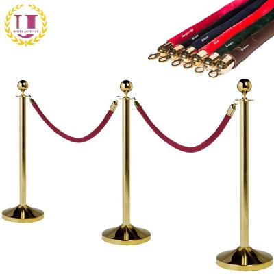 China #201 Stainless Steel Red Carpet Walkway Velvet Rope Barrier Post for sale