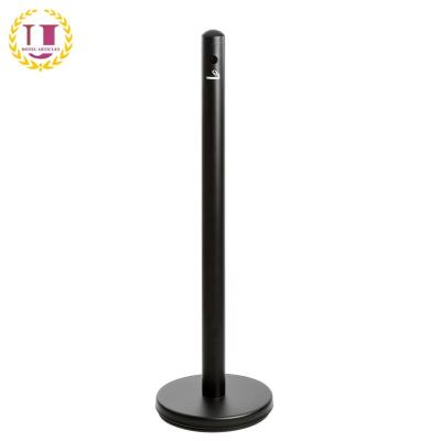 China Stainless Steel Outdoor Public Smoking Station Ashtray Pole Holder for sale