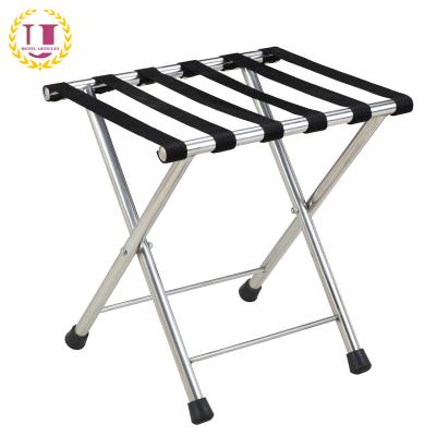 China Modern folding metal luggage rack with 6 nylon straps for sale
