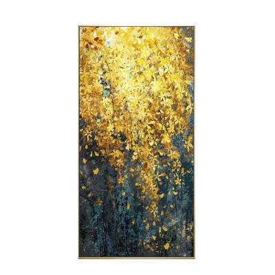 China Canvas Support Medium Customized Modern Hand Painted Gold Foil Abstract Oil Painting for Living Room Wall Decor for sale