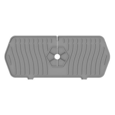 China 2022 Amazon Sink Sustainable Hot Silicone Water Draining Catcher Tray Sink Splash Guard Faucet Mat For Kitchen Faucet Handle Drip Protectors for sale
