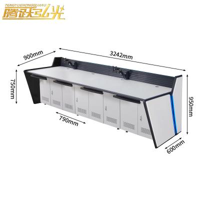 China Contemporary Five workstation DL-type command center control console monitoring desk Conference office furniture monitoring computer desk for sale