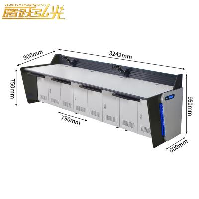 China Contemporary Five workstation DN-type command center control console monitoring desk Conference office furniture monitoring computer desk for sale
