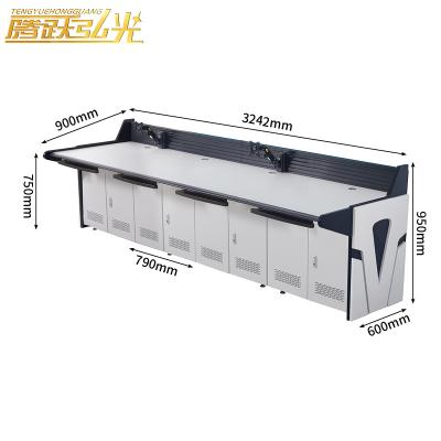 China Contemporary Five workstation T-type command center control console monitoring desk Conference office furniture monitoring computer desk for sale