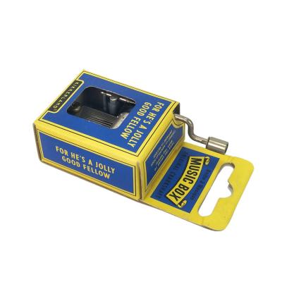 China Printing Paper Box Paper Crank Mini Music Box Melody La Battle En Rose for sale