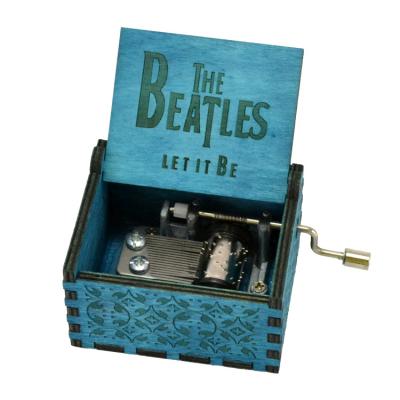 China Lightweight and portable wooden crank let it be hey Judas beatle music box for sale