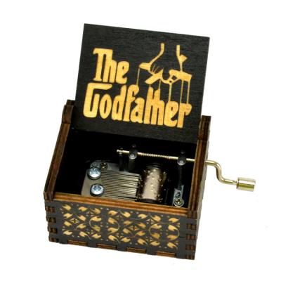 China Lightweight and portable The Godfather Crank Wooden Music Box for sale