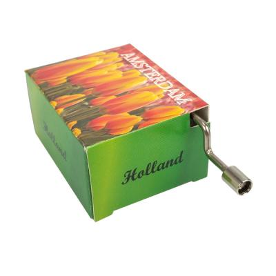 China Custom Printing Tourist Attraction Souvenir Cardboard Box Tourist Attraction Souvenir Hand Crank Music Box Gift for sale