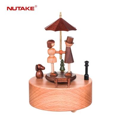 China Beautiful Music Gift Roll Up Wooden Music Box Wedding for sale