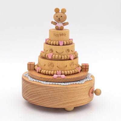 China With on/off switch happy birthday cake music box for sale