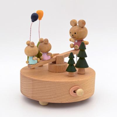 China With on/off switch carousel solid wood music box for sale