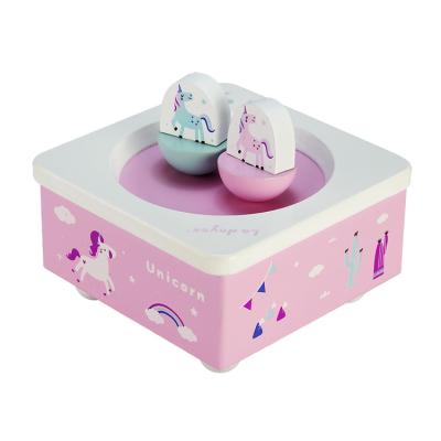 China Two dolls spin and revolution with music la doyee dolls wavy children's wooden music box cute spinning toys for children for sale