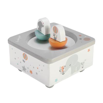 China Two dolls spin and revolution with music la doyee dolls wavy children's wooden music box cute spinning toys for children for sale