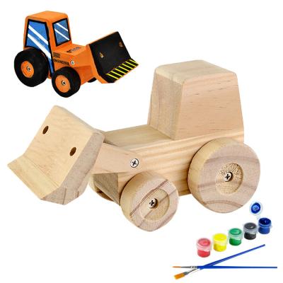 China Construction By Wooden Screwdriver DIY Construction And Bulldozer Toys Drawing Kit For Kids for sale