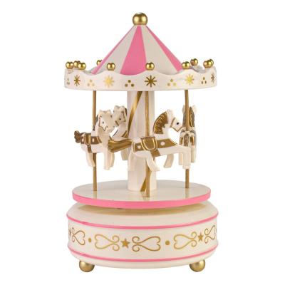 China Sound and Rotating Plastic Carousel Horse Music Box for sale