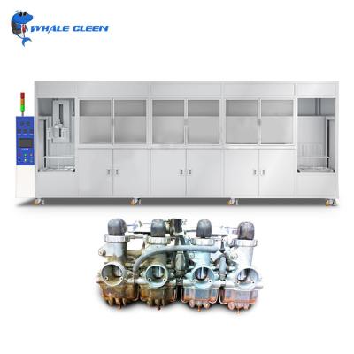 China Six Tank Industrial Ultrasonic Cleaner Hydrocarbon Vacuum Automatic Ultrasonic Cleaning Machine for sale