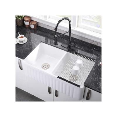China Premium Farmhouse Apron Modern Commercial Porcelain Ceramic Kitchen Front Sink for sale