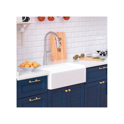 China Good Quality Kitchen Modern Hot Selling Rectangular White Apron Front Ceramic Sink for sale
