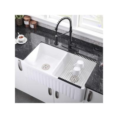 China Modern Ceramic Quality Appropriate Price Deep And Tall Basin Farmhouse White Kitchen Sink for sale