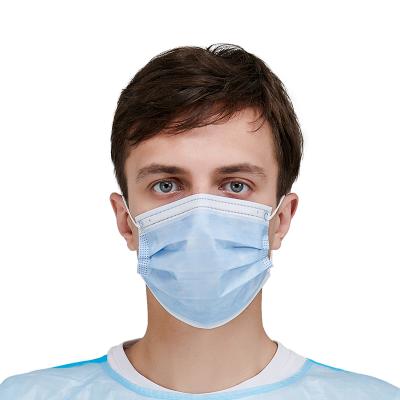 China 2021 Hot selling disposable 3ply blue earloop medical face mask Type II for adult for sale