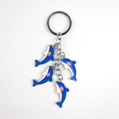 China Zinc Alloy Soft Enamel Dolphin Keychain A Charming Accessory for Ocean Lovers for sale