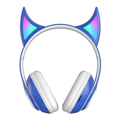 China Earphone RGB Cat Ear Headphone BT 5.0 Radio Earbuds Over Ear Cat LED Light Music Foldable Headset For Kids Girls Boys PC Laptop for sale