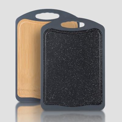 China Sustainable Strip Edging PP Thickened Use Double Sided Cutting Plate Whole Bamboo Cutting Board With Handle for sale