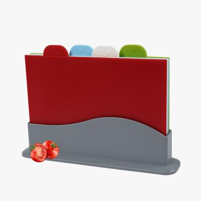 China 4pcs Disposable Colorful Chopper Set Slim Chopper Cutting Board for sale