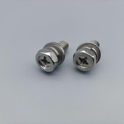 China Durable Cross Hex Head Machine Bolt With Washer Assemblies for sale