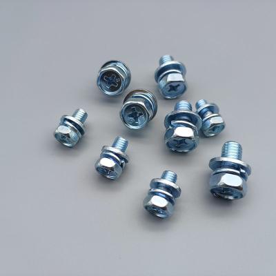China Grade 12.9 Hex Head Machine Bolt With Spring Flat Washers Zinc Plated for sale