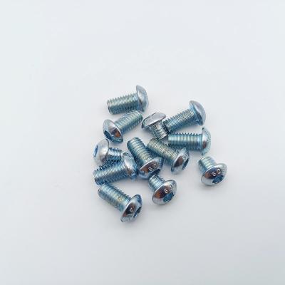 China Grade 8.8 Carbon Steel Blue-White Zinc Hex Socket Pan Head Screws for sale