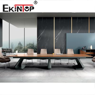 China Rectangle Wooden Conference Table Revolving For Boardroom Office for sale
