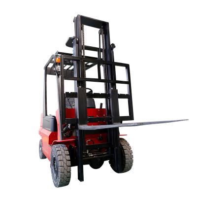 China Construction Material Stores Full Ton Electric Forklift Stacker 2 Battery Operated Forklift Truck for sale