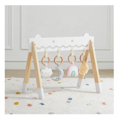 China Asweets Wooden Activity Gym Baby Play Gym With Funny Face Ratchet Indoor Play For Newborns Gift Teething Toys For 2022 53.3 x 33 x H45.7 cm for sale