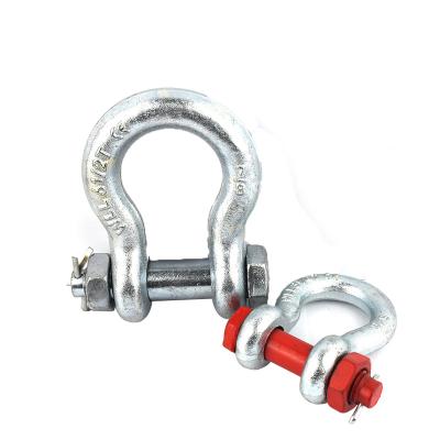 China G2130 Offshore Boat Hot Dip Galvanized US Safety Bow Hot Forged Shackle With Nut for sale