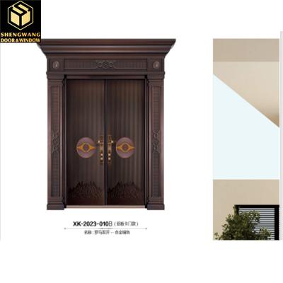 China Fireproof Swig Left Aluminum Shop Front Doors Villa Solid Aluminium Front Doors for sale